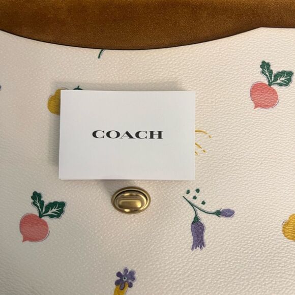 Coach NWOT small dreamy butterfly, floral, fruit and veg envelope clutch bag. - Picture 4 of 10